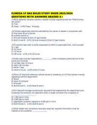 FLORIDA LP GAS RULES STUDY GUIDE 2025/2026 QUESTIONS WITH ANSWERS GRADED A+