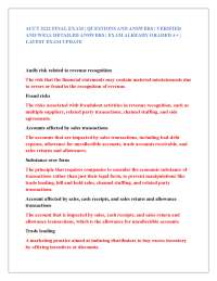ACCT 3222 Final Exam Q&A: Revenue Recognition and Audit Risks