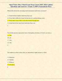 Open Water Diver Final Exam Prep: Questions and Answers (2025/2026 Update)