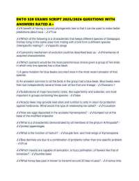 ENTO 320 EXAMS SCRIPT 2025/2026 QUESTIONS WITH ANSWERS RATED A+