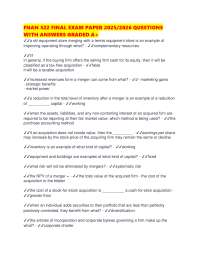FNAN 522 FINAL EXAM PAPER 2025/2026 QUESTIONS WITH ANSWERS GRADED A+