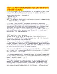 FNAN 522 MIDTERM EXAM 2025/2026 QUESTIONS WITH ANSWERS GRADED A+