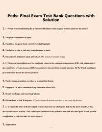 Pediatrics Final Exam Test Bank: Questions and Solutions