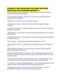 FLORIDA LP GAS RULES PRACTICE EXAM 2025/2026 QUESTIONS WITH ANSWERS GRADED A+