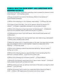 FLORIDA BOATING EXAM SCRIPT 2025 QUESTIONS WITH ANSWERS RATED A+