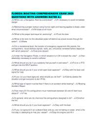 FLORIDA BOATING COMPREHENSIVE EXAM 2025 QUESTIONS WITH ANSWERS RATED A+