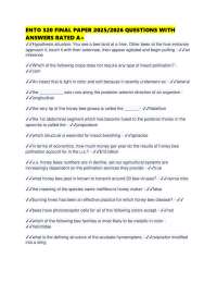 ENTO 320 FINAL PAPER 2025/2026 QUESTIONS WITH ANSWERS RATED A+