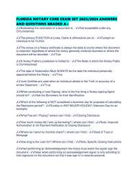 FLORIDA NOTARY CORE EXAM SET 2025/2026 ANSWERS AND QUESTIONS GRADED A+