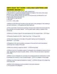CMFO EXAM TEST PAPER 3 2025/2026 QUESTIONS AND ANSWERS GRADED A++