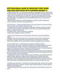 EPPP BIOLOGICAL BASES OF BEHAVIOR STUDY GUIDE 2025/2026 QUESTIONS WITH ANSWERS GRADED A+