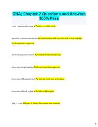 2025 CNA; Chapter 2 Questions and Answers 100% Pass verbal communication mean spoken o