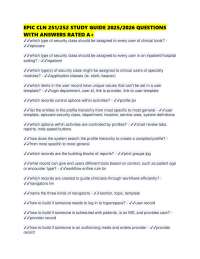 EPIC CLN 251/252 STUDY GUIDE 2025/2026 QUESTIONS WITH ANSWERS RATED A+