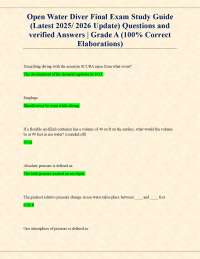 Open Water Diver Final Exam Study Guide: Questions and Answers