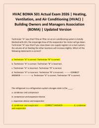 HVAC BOMA 501 Exam Questions and Answers