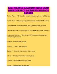 Pilates Anatomy Quiz: Key Concepts and Definitions