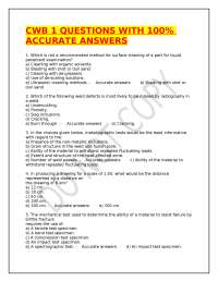 CWB 1 QUESTIONS WITH 100% ACCURATE ANSWERS