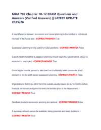 MHA 702 Exam Q&A: Succession & Career Planning, Employee Development
