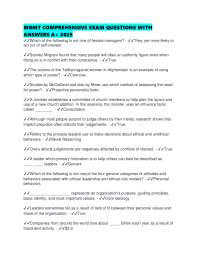MGMT COMPREHENSIVE EXAM QUESTIONS WITH ANSWERS A+ 2025
