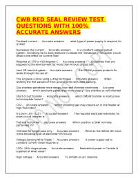 CWB RED SEAL REVIEW TEST QUESTIONS WITH 100% ACCURATE ANSWERS