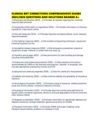 FLORIDA BRT CORRECTIONS COMPREHENSIVE EXAMS 2025/2026 QUESTIONS AND SOLUTIONS RANKED A+
