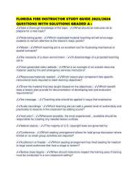 FLORIDA FIRE INSTRUCTOR STUDY GUIDE 2025/2026 QUESTIONS WITH SOLUTIONS GRADED A+