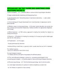 PSYCHOLOGY 100 TEST PAPER 2025 QUESTIONS ANSD SOLUTIONS RATED A+