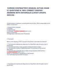 Florida Contractor's Manual Exam Questions and Answers 2025/26
