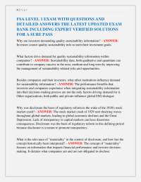 FSA Level 1 Exam Questions and Answers: Expert Verified Solutions