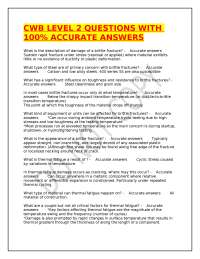 CWB LEVEL 2 QUESTIONS WITH 100% ACCURATE ANSWERS