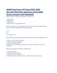 NASM CPT Exam Questions and Answers 2025-2026