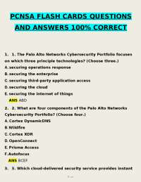 PCNSA Exam Flashcards: Cybersecurity Concepts and Technologies