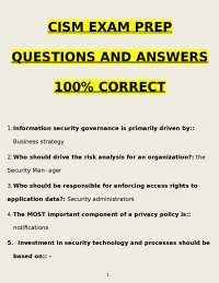 CISM Exam Prep: Questions and Answers for Information Security Governance