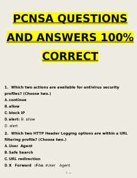 PCNSA Certification Exam Questions and Answers