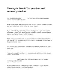 Motorcycle Permit Test: Q&A for Exam Success