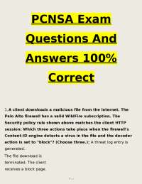 PCNSA Exam Questions and Answers