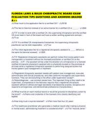 FLORIDA LAWS & RULES CHIROPRACTIC BOARD EXAM EVALUATION TIPS QUESTIONS AND ANSWERS GRADED
