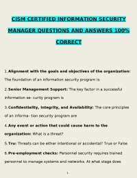 CISM Exam Questions and Answers: Information Security Management