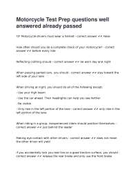 Motorcycle License Test Prep: Q&A for Exam Success