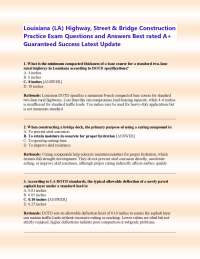Louisiana (LA) Highway, Street & Bridge Construction Practice Exam Questions and Answers B
