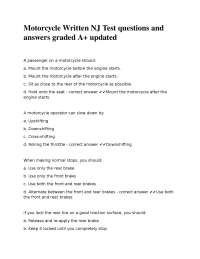 Motorcycle NJ Written Test: Q&A for Exam Prep