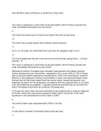 Medical-Surgical Nursing Exam Questions and Answers 2024-2025