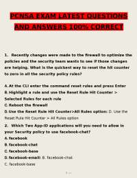 PCNSA EXAM LATEST QUESTIONS AND ANSWERS 100% CORRECT