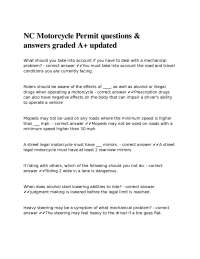 NC Motorcycle Permit: Q&A for Exam Preparation