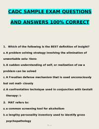 CADC Sample Exam Questions and Answers