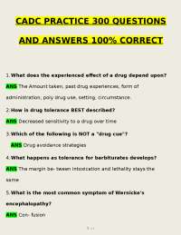 CADC Practice Questions and Answers: Substance Abuse Counseling