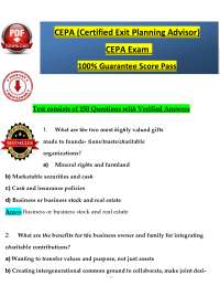 CEPA Exam Prep: Certified Exit Planning Advisor Practice Test with 150 Questions & Answers