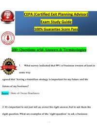 CEPA Exam Study Guide: Certified Exit Planning Advisor Test Bank with 200+ Que & Ans 2025