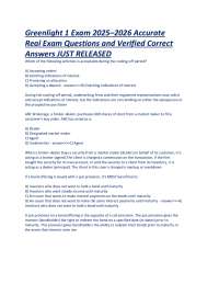 Greenlight 1 Exam 2025-2026: Verified Questions and Answers