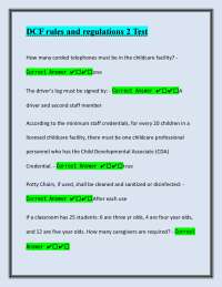 Childcare Regulations and Best Practices Quiz