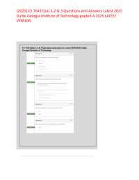 {2025} CS 7643 Quiz 1,2 & 3 Questions and Answers Latest 2025 Guide Georgia Institute of T